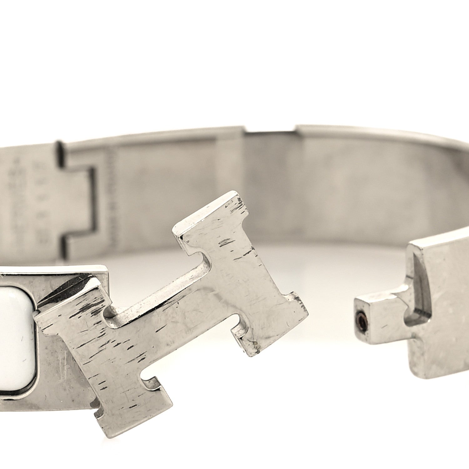 Hermes Enamel Narrow Clic Clac H Bracelet PM White 4 of 5