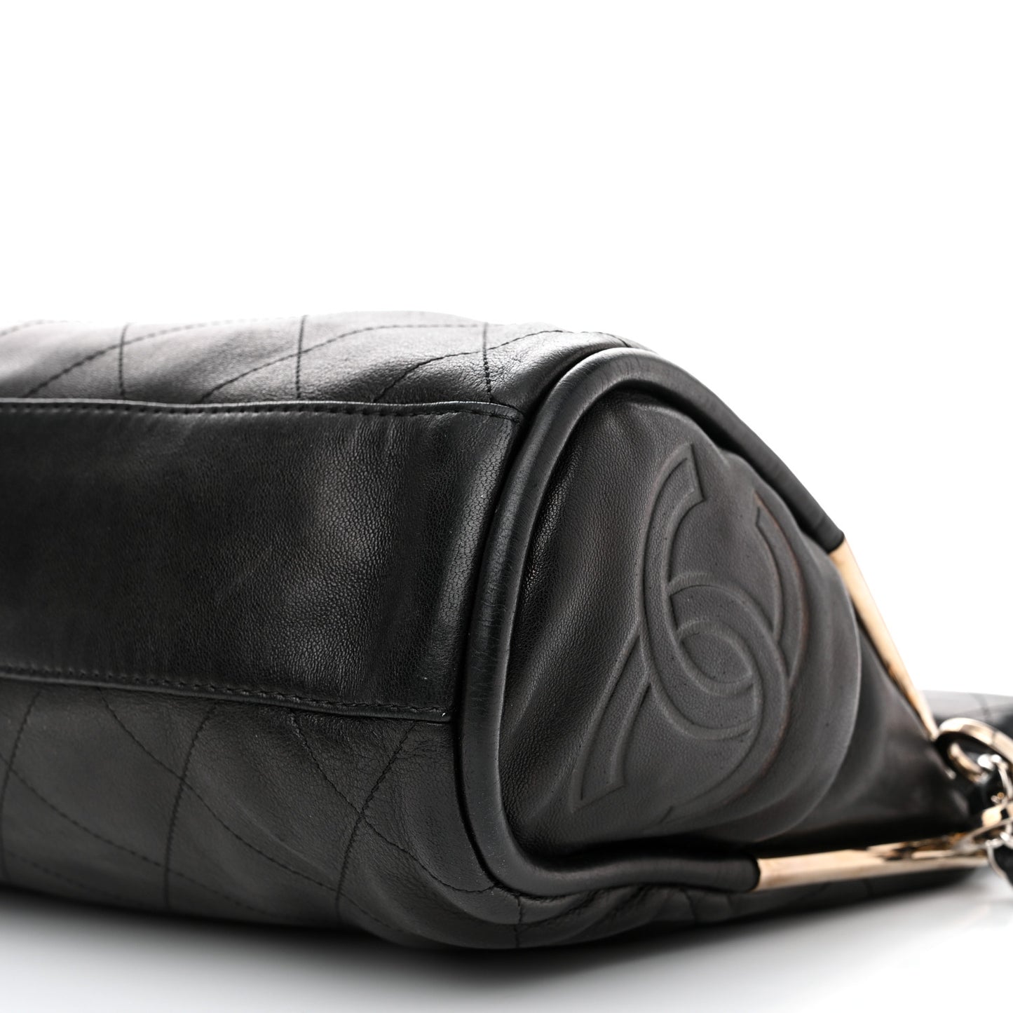 Lambskin Stitched Medium Ultimate Soft Tote Black