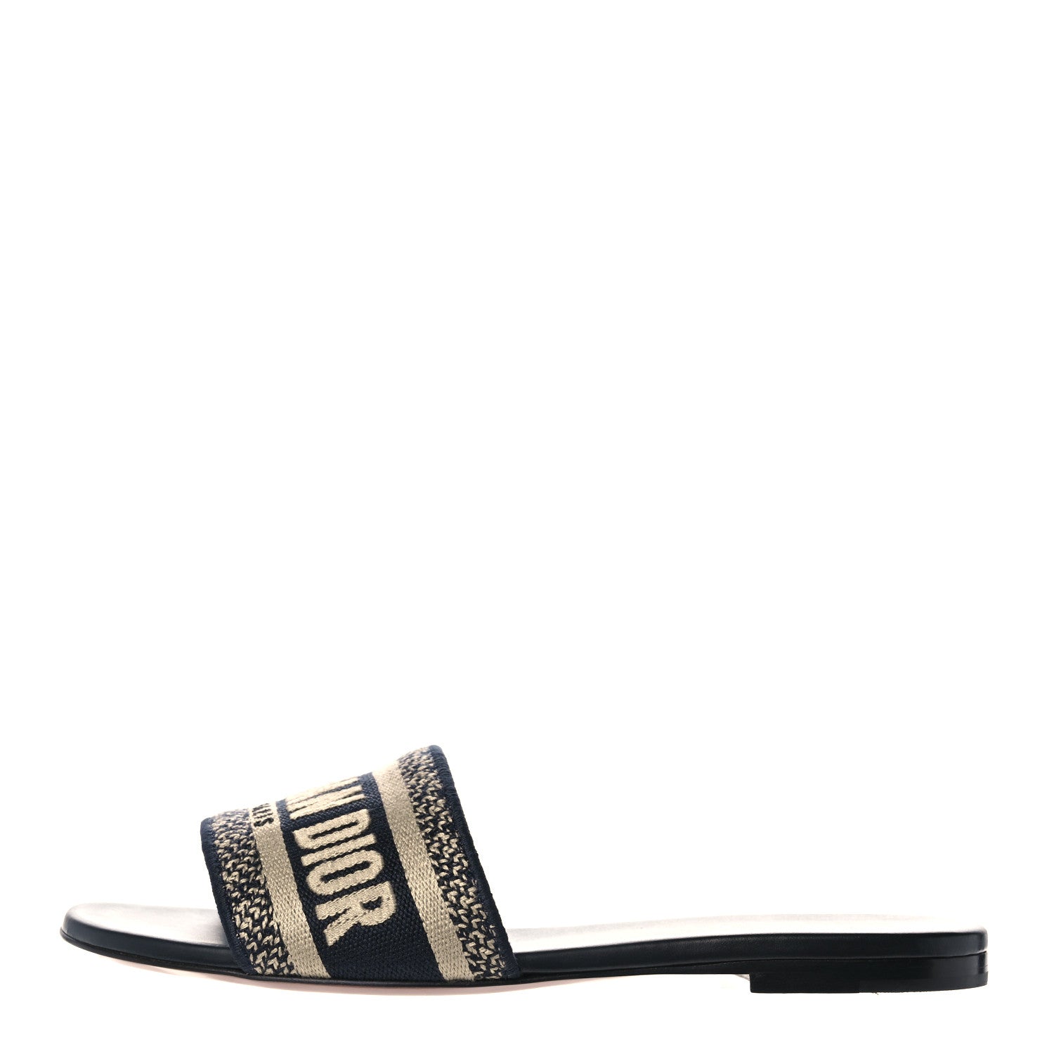 Christian Dior Canvas Embroidered Dway Mules Slide Sandals 36 Deep Blue 1 of 9