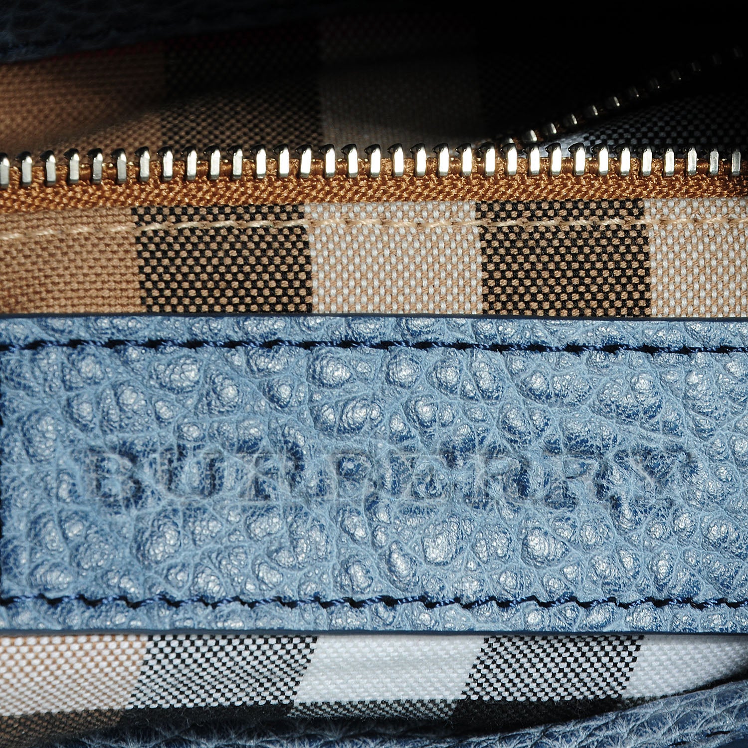 Burberry Grainy Leather Medium Shopper Steel Blue 7 of 11