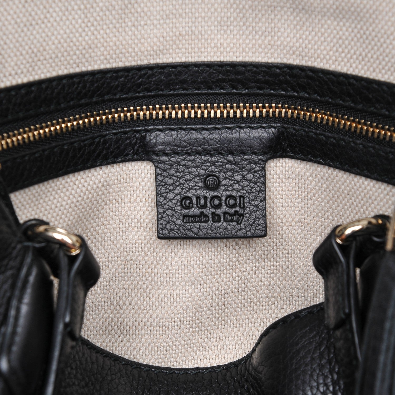 Gucci Pebbled Calfskin Small Soho Top Handle Bag Black 6 of 7
