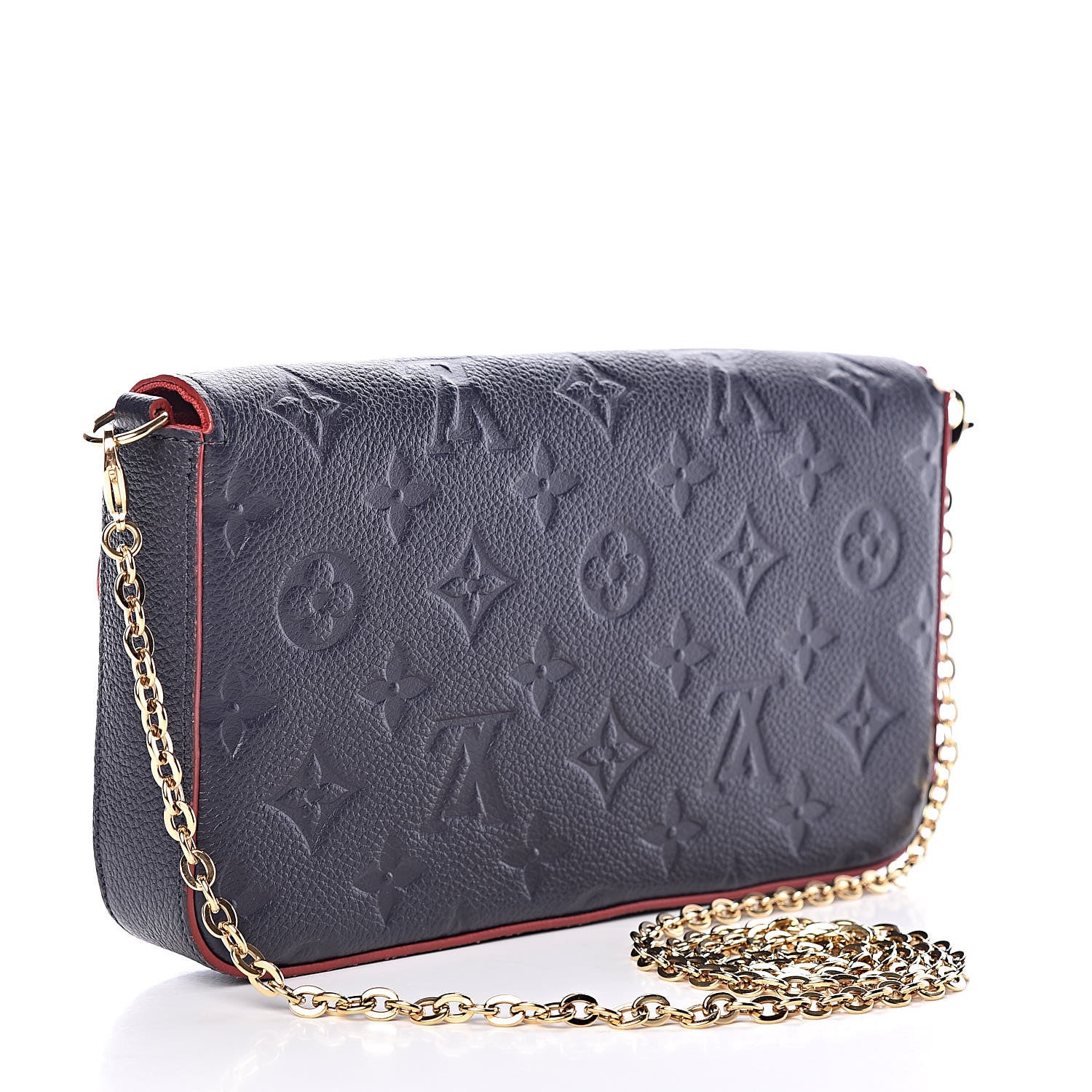 Louis Vuitton Empreinte Pochette Felicie Chain Wallet Marine Rouge 3 of 12
