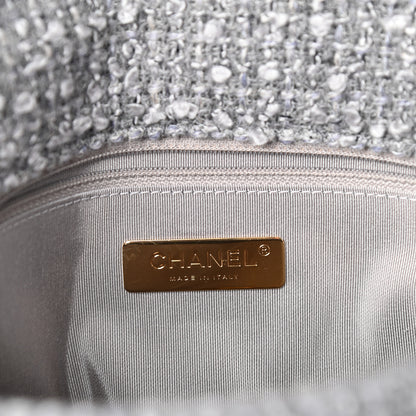 Chanel Tweed Quilted Medium Chanel 19 Flap Grey 6 of 9