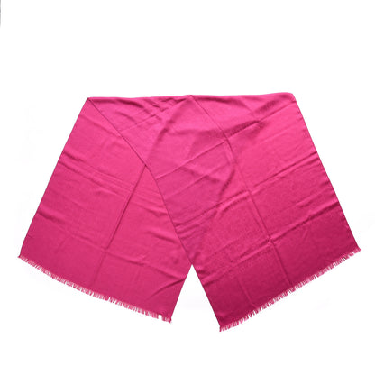 Gucci Wool Silk Monogram Fringe Scarf Fuchsia 2 of 3