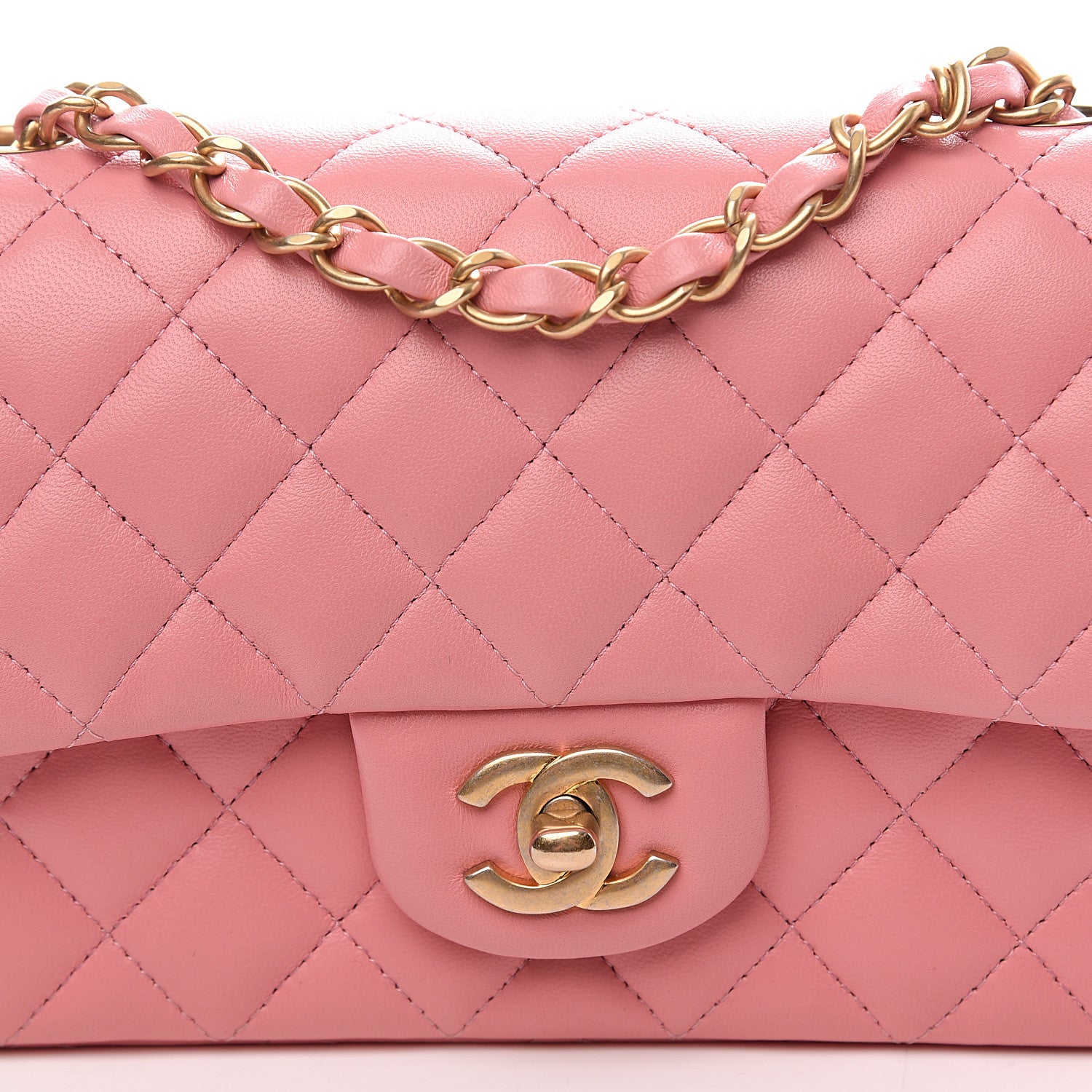 Chanel Lambskin Quilted Mini Rectangular Flap Pink 8 of 14