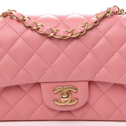Chanel Lambskin Quilted Mini Rectangular Flap Pink 8 of 14