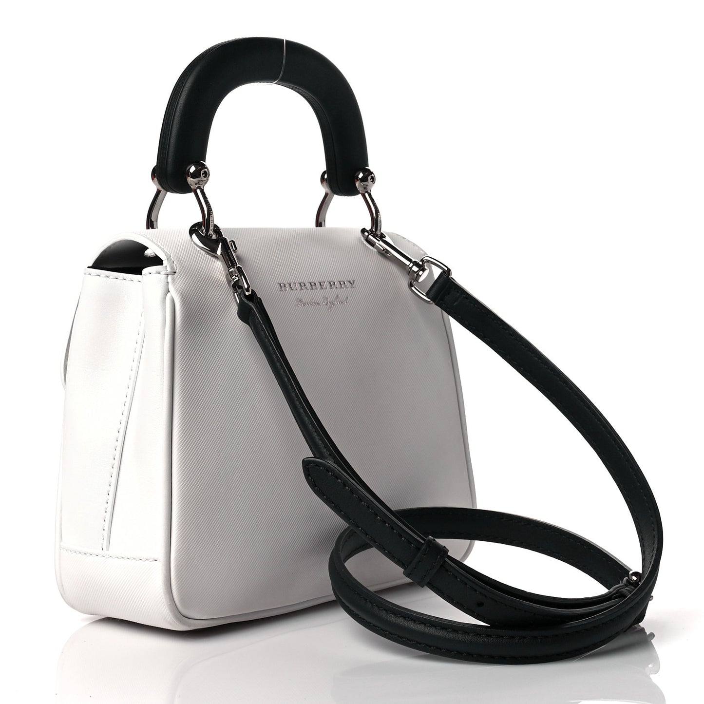 Trench Calfskin Small DK88 Top Handle Bag White Black
