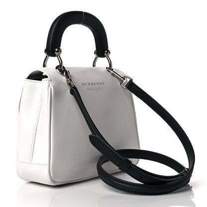 Burberry Trench Calfskin Small DK88 Top Handle Bag White Black 4 of 12