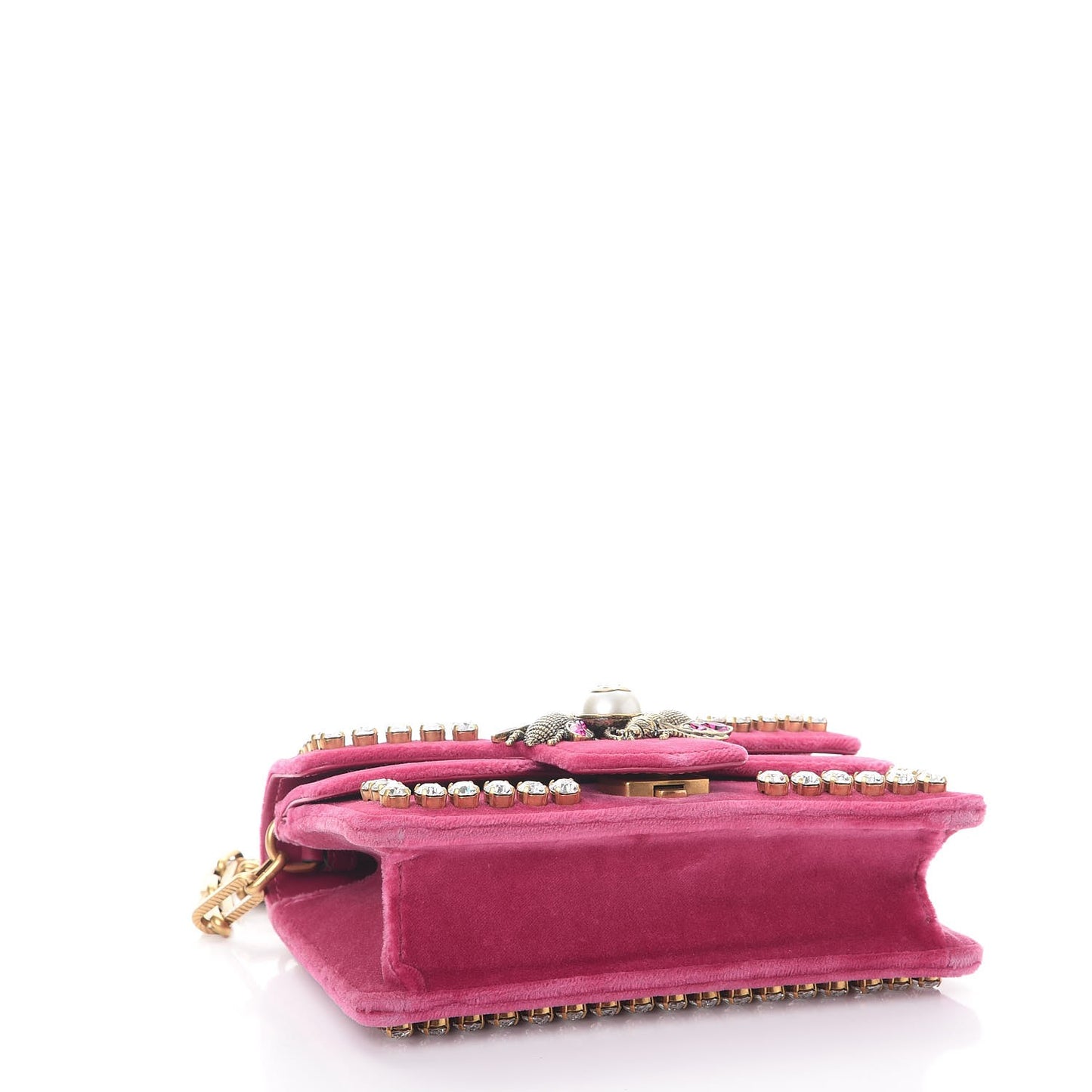 Velvet Crystal Mini Bee Broadway Shoulder Bag Light Raspberry Rose