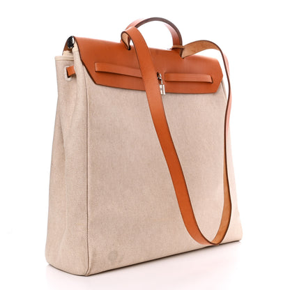 Hermes Toile Vache Calfskin Herbag 39 MM Natural 4 of 16