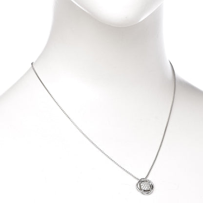 David Yurman Sterling Silver Diamond 7mm Infinity Pendant Necklace 2 of 5