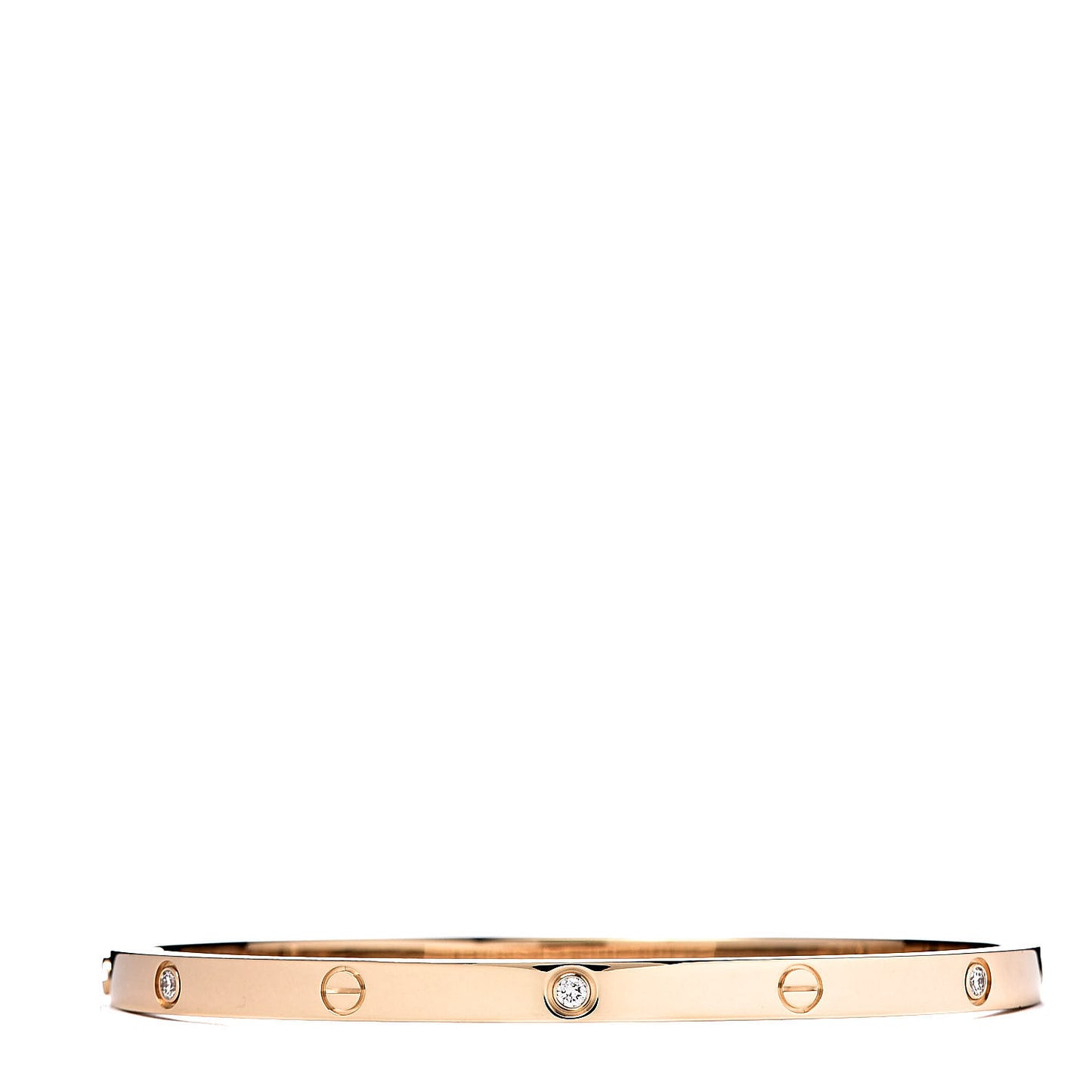18K Yellow Gold 6 Diamond Small LOVE Bracelet 16