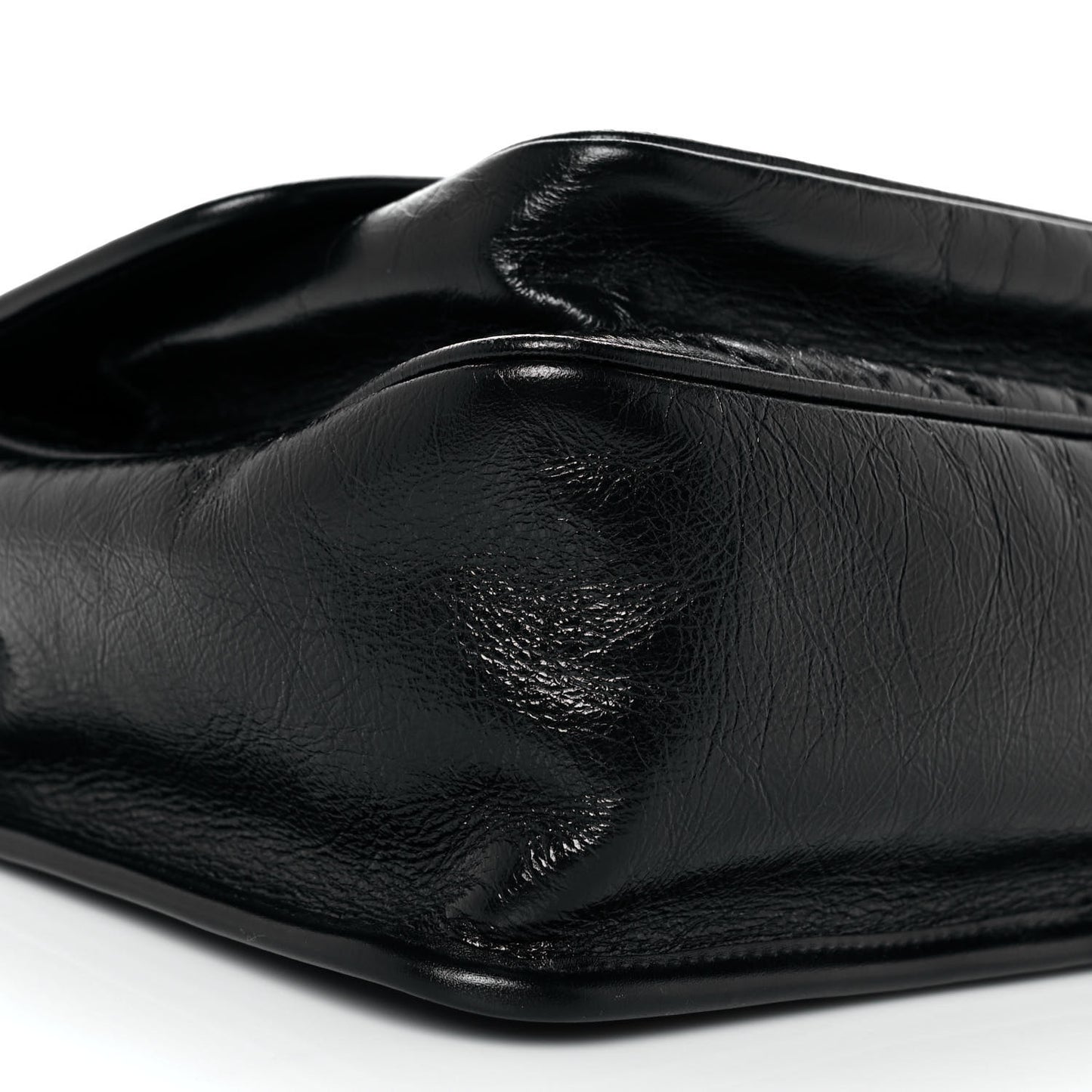 Crinkled Calfskin Matelasse Monogram Medium Niki Chain Satchel Black