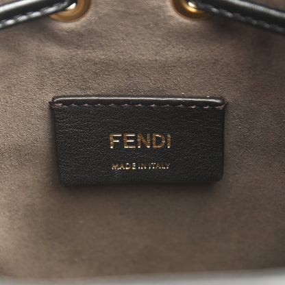 Fendi Vitello Liberty F is Fendi Bi-Color FF 1974 Embossed Mini Mon Tresor Bucket Bag Maya Black 6 of 10