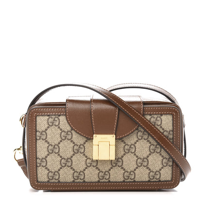 Gucci GG Supreme Monogram Mini Clasp Bag Beige Brown 1 of 12