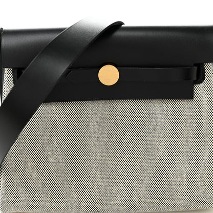 Hermes Military Toile Vache Hunter Herbag Zip Retourne 20 Ecru Black 8 of 11