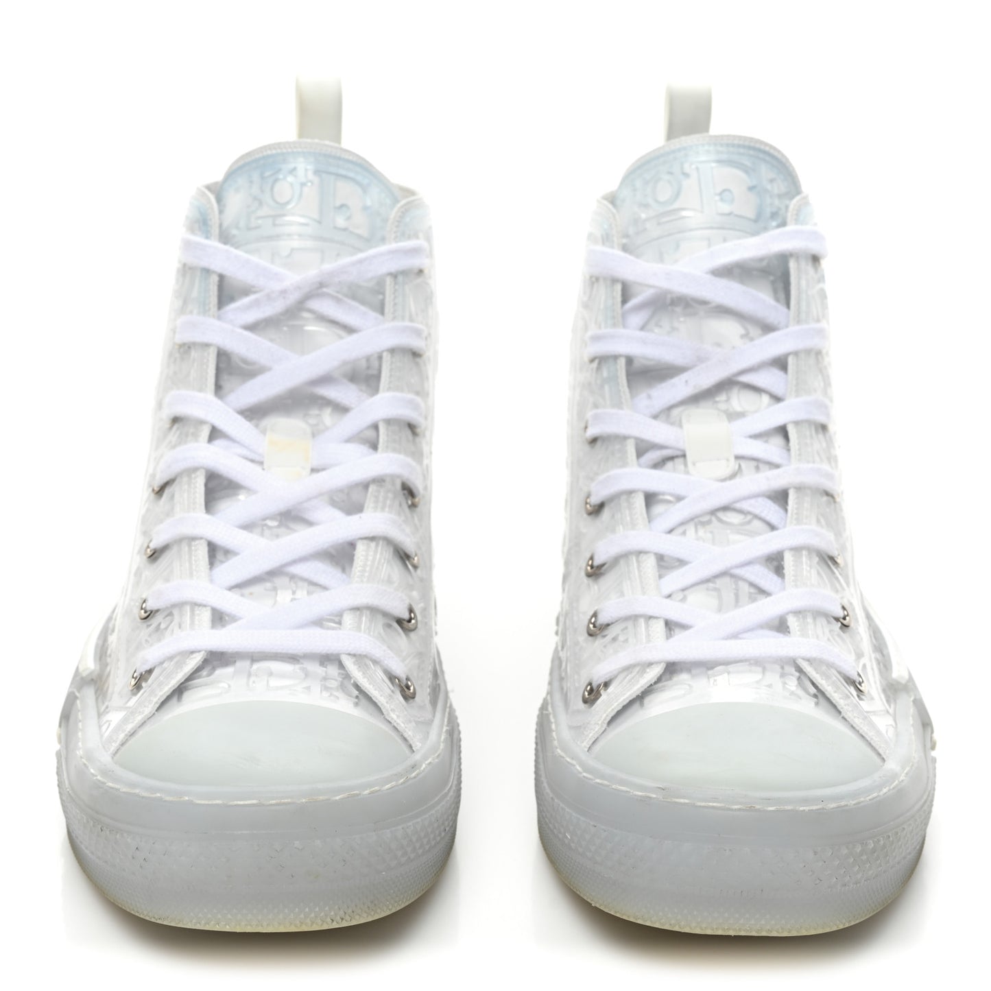 PVC Oblique Embossed Mens B23 High Top Sneakers 44 White