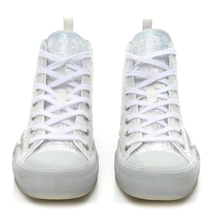 Christian Dior PVC Oblique Embossed Mens B23 High Top Sneakers 44 White 2 of 13