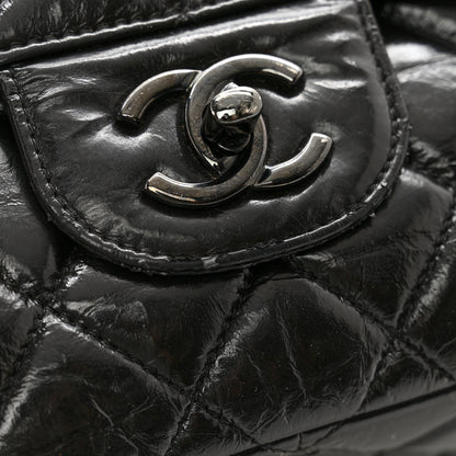 Chanel Shiny Distressed Calfskin Quilted Jumbo Double Flap So Black 11 of 12