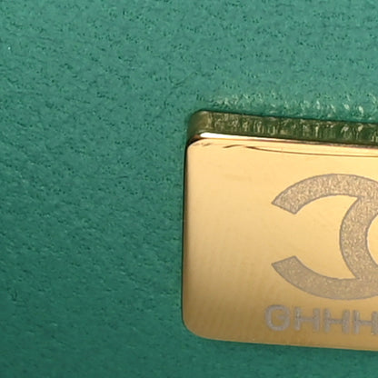 Chanel Iridescent Calfskin Quilted Mini Rectangular Flap Green 9 of 11