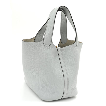 Hermes Taurillon Clemence Picotin Lock 18 PM Bleu Pale 3 of 12
