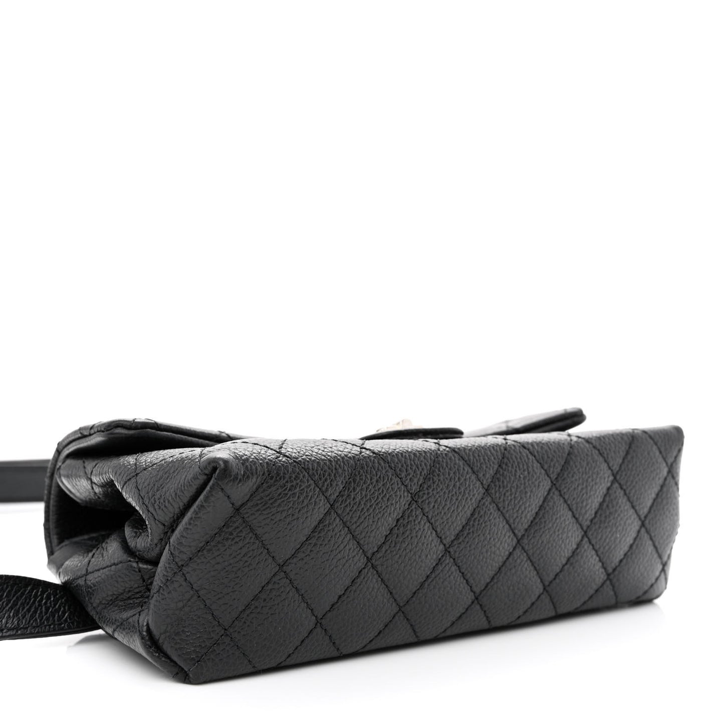 Grained Calfskin Quilted 2.55 Reissue Flap Belt Bag Clutch Black