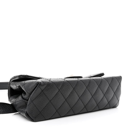 Chanel Grained Calfskin Quilted 2.55 Reissue Flap Belt Bag Clutch Black 4 of 11