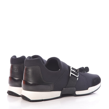 Hermes Technical Canvas Calfskin Run Sneakers 36 Black 4 of 8