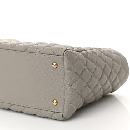 Chanel Caviar Quilted Coco Handle Shopping Tote Grey 10 of 12