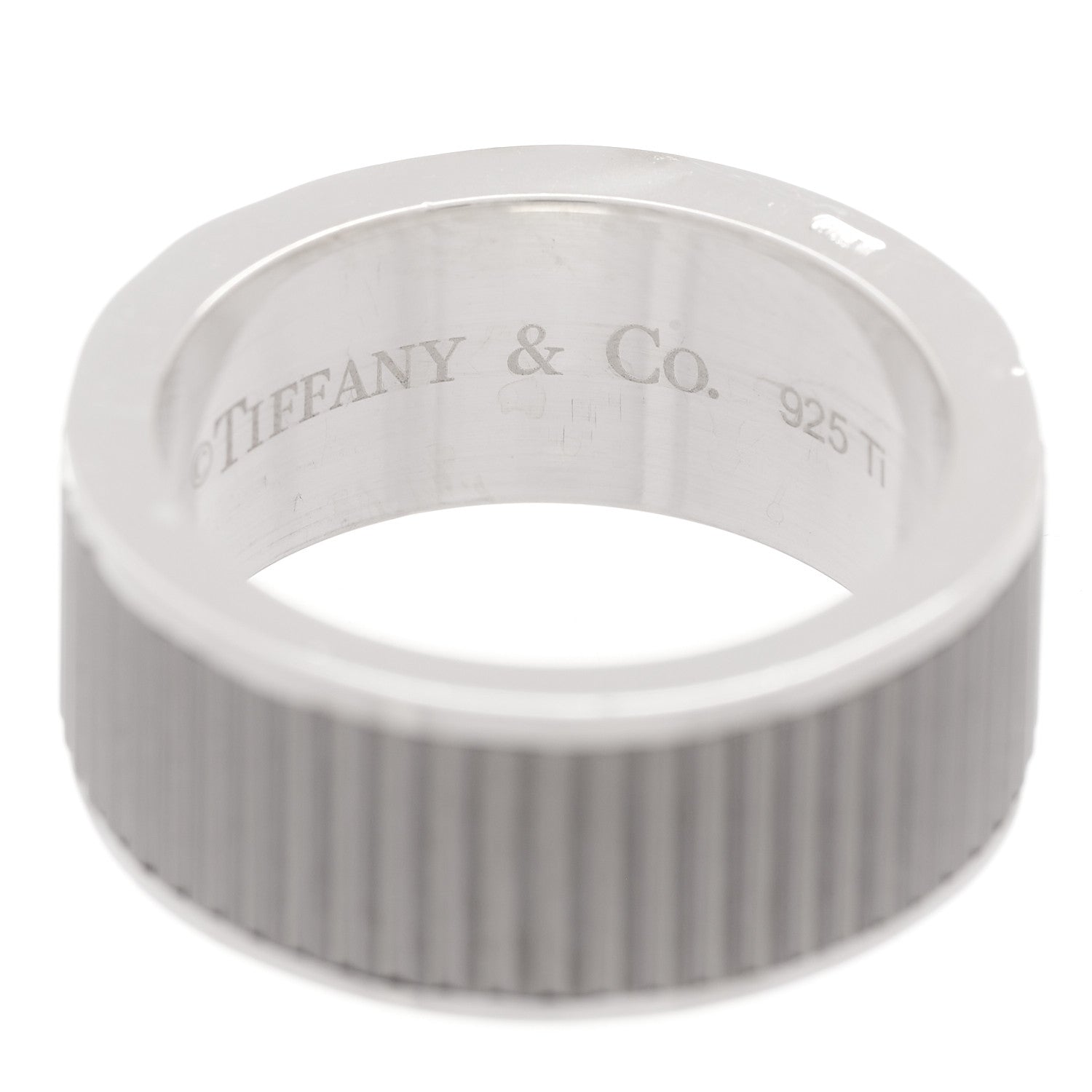 Tiffany Sterling Silver Titanium Coin Edge Ring 54 7 4 of 5