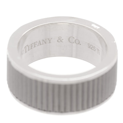 Tiffany Sterling Silver Titanium Coin Edge Ring 54 7 4 of 5