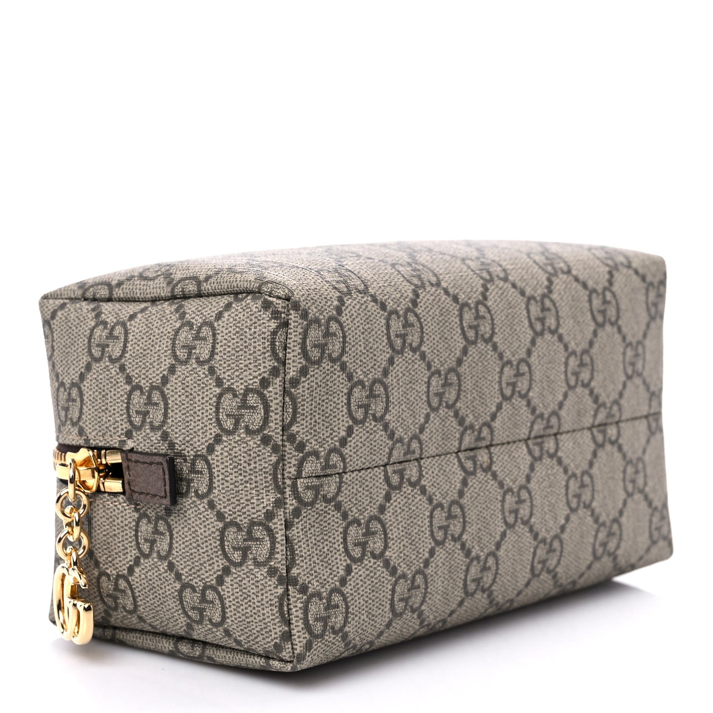 Soft GG Supreme Monogram Calfskin Medium Ophidia Cosmetic Case Beige Ebony New Acero