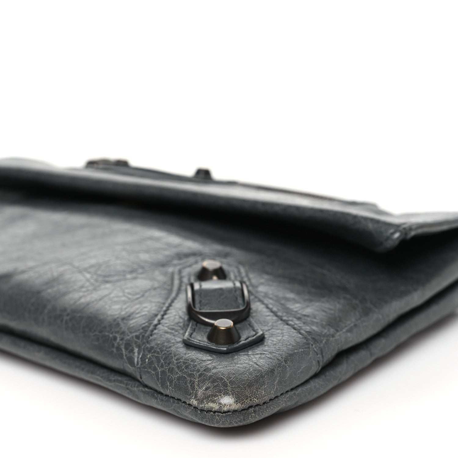 Balenciaga Agneau Classic Hardware Envelope Clutch Gris Tarmac 11 of 12