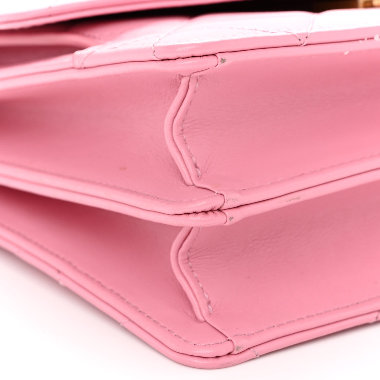 Chanel Lambskin Quilted Resin CC Small Top Handle Flap Pink 9 of 12