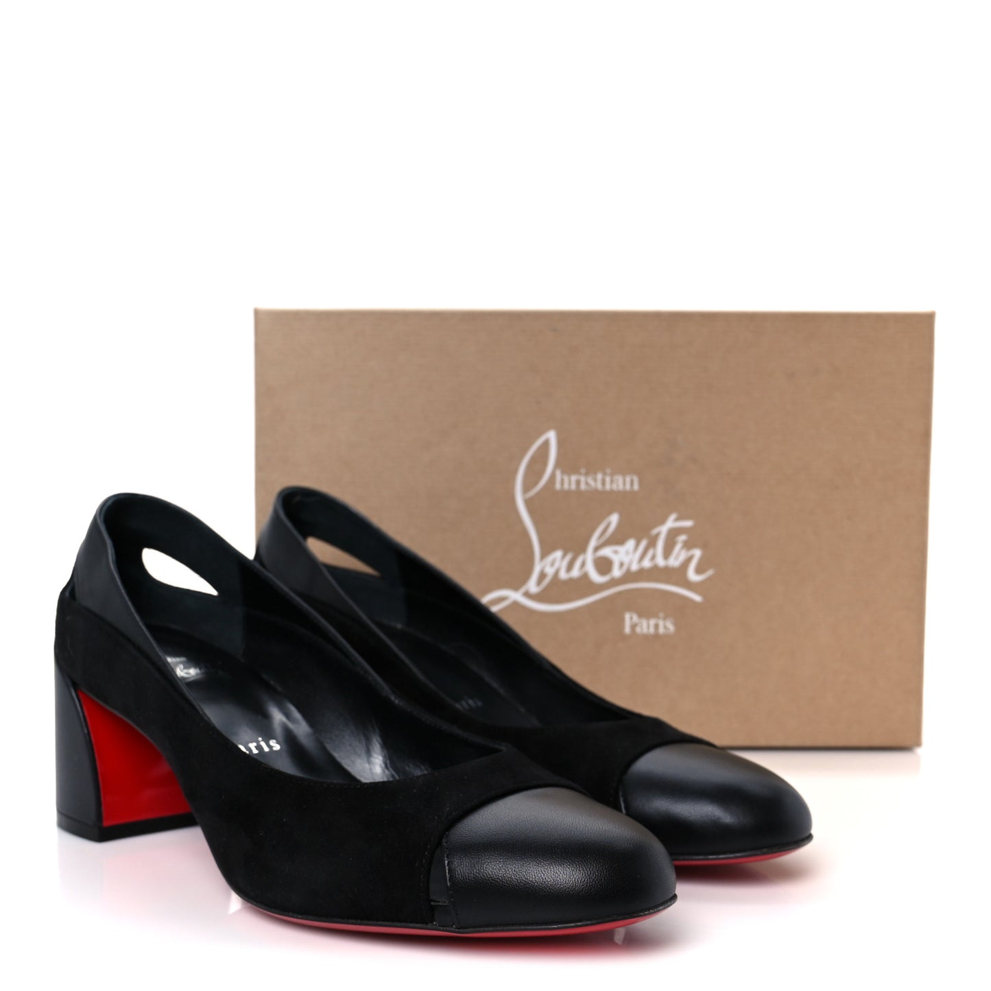 Suede Calfskin Miss Duvette 55mm Cap Toe Pumps 37.5 Black