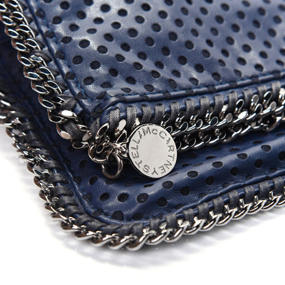 Stella McCartney Eco Alter Nappa Perforated Fold Over Clutch Navy 11 of 15