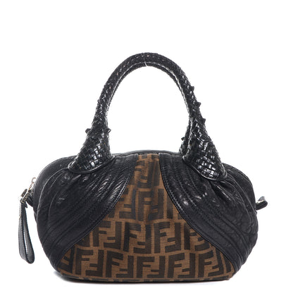 Fendi Zucca Nappa Nuvolata Vitello Tortuga Spy Bowler Tobacco Moro 1 of 10
