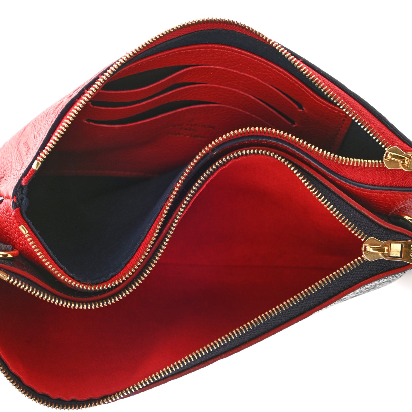 Empreinte Double Zip Pochette Marine Rouge