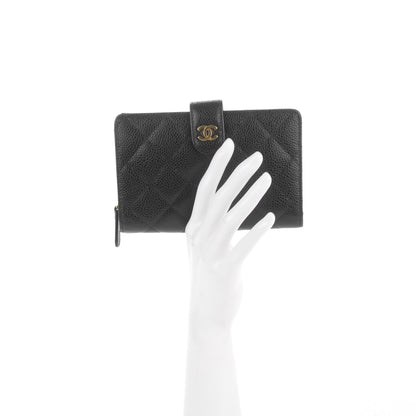 Chanel Caviar Quilted Zipped Pocket Wallet Black 2 of 8