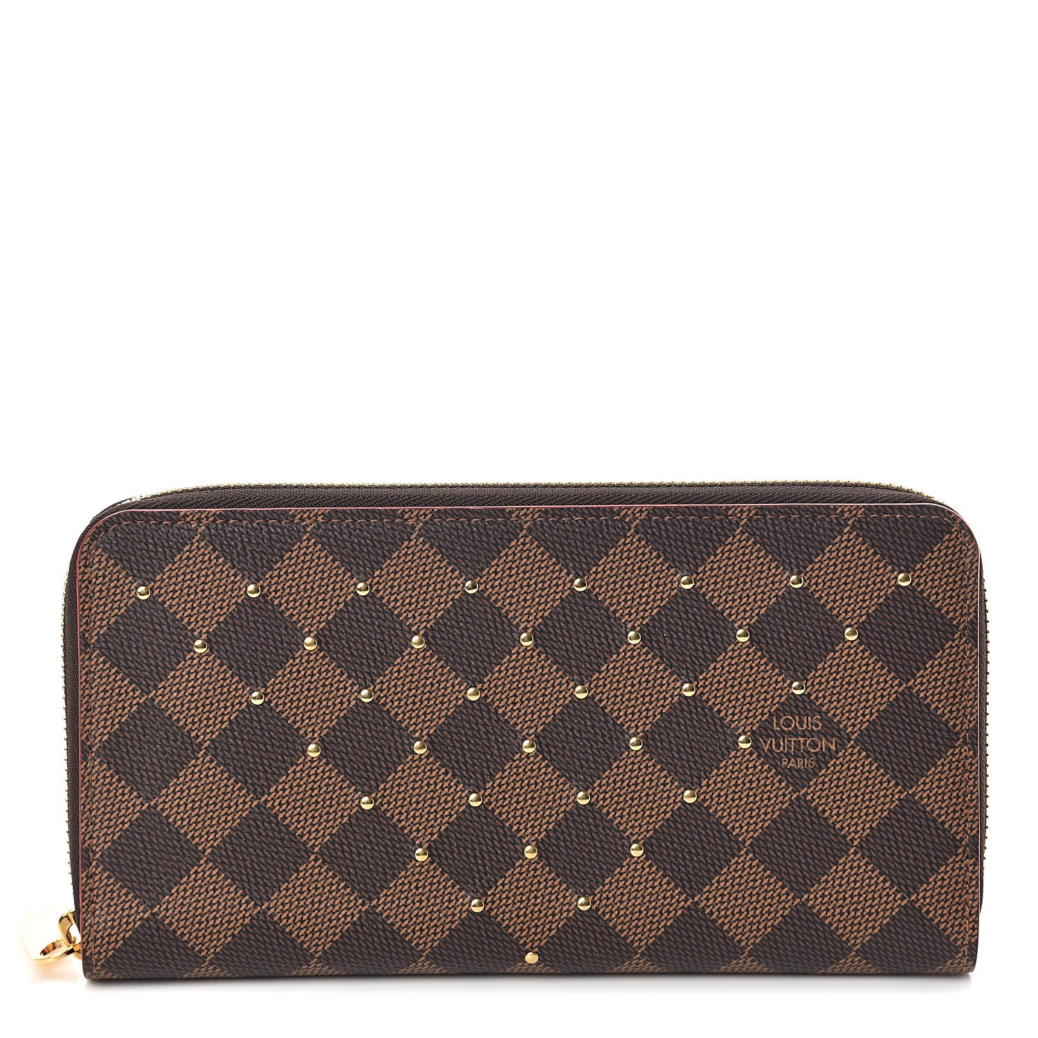 Louis Vuitton Damier Ebene Studded Zippy Wallet Cherry 1 of 5