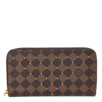 Louis Vuitton Damier Ebene Studded Zippy Wallet Cherry 1 of 5