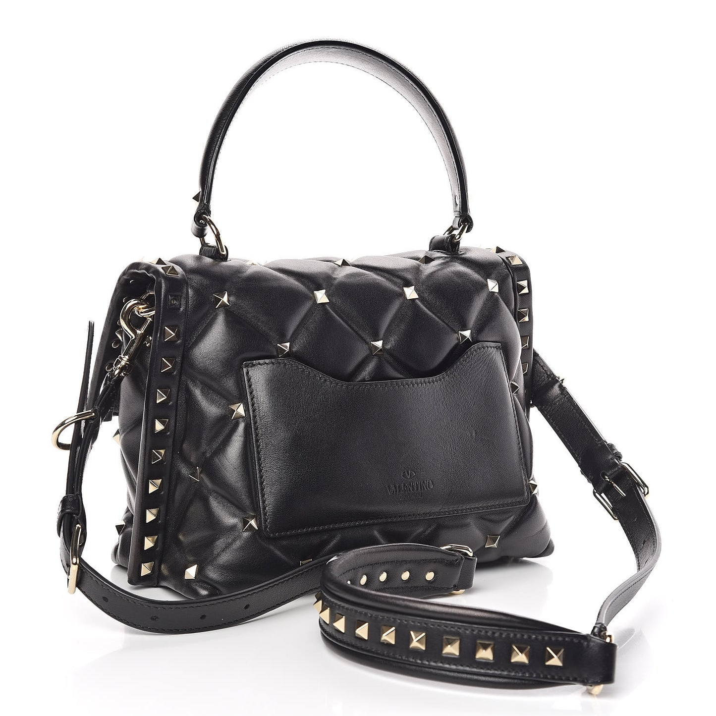 Nappa Medium Candystud Top Handle Bag Black