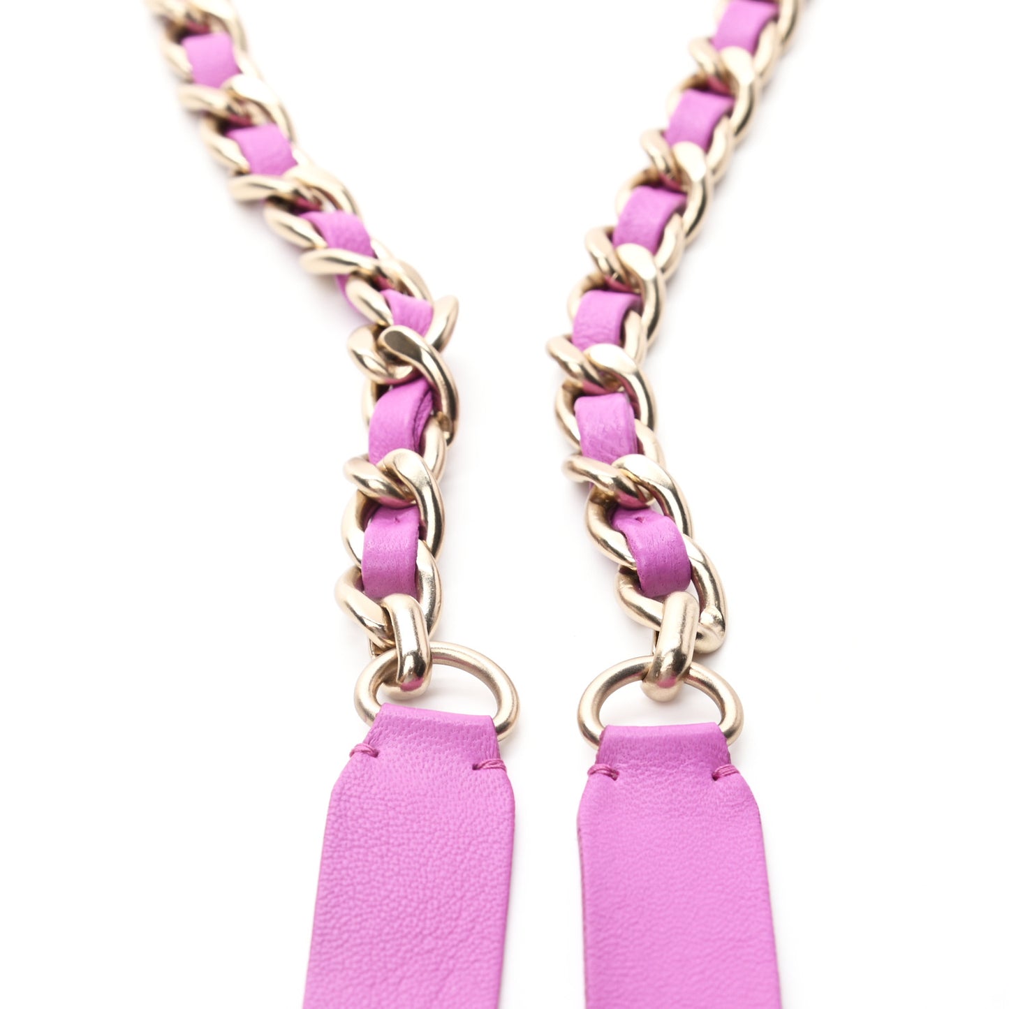 Lambskin Chain Belt S Lilac Gold