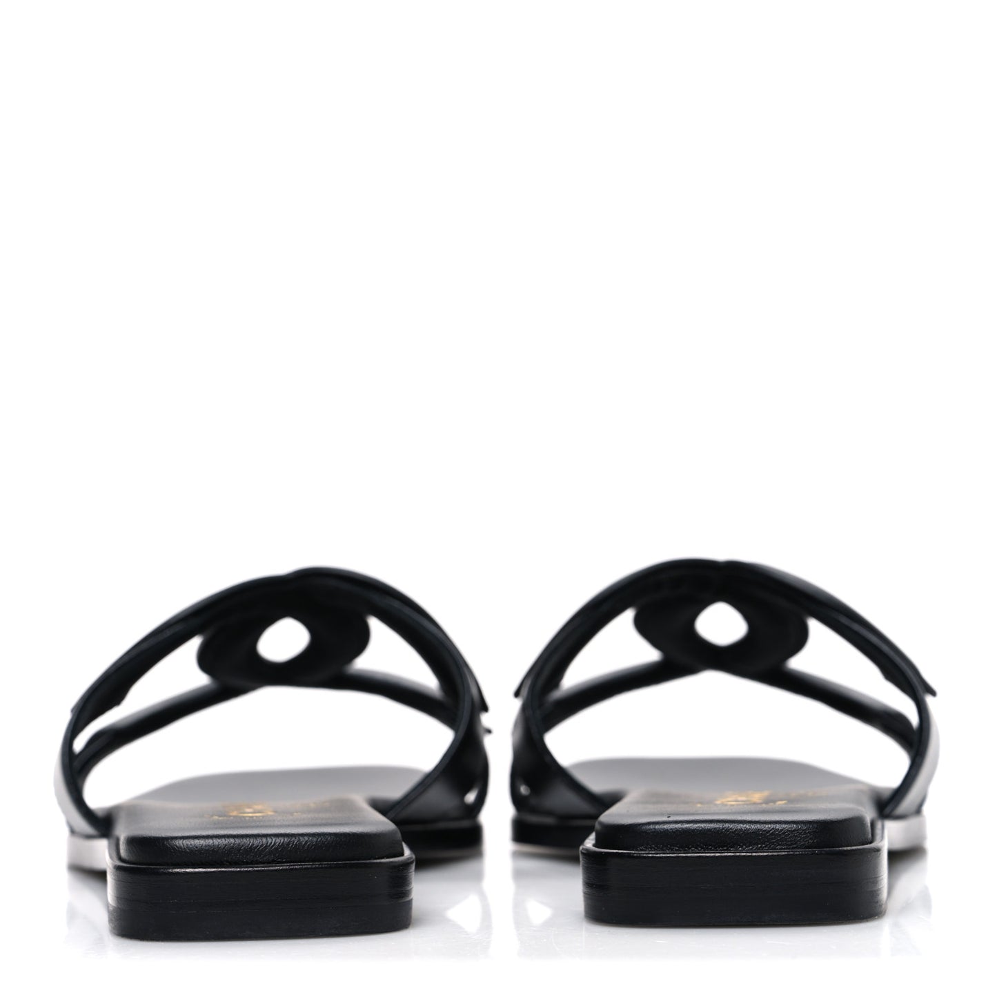 Lambskin CC Cut Out Mules Sandals 37 Black