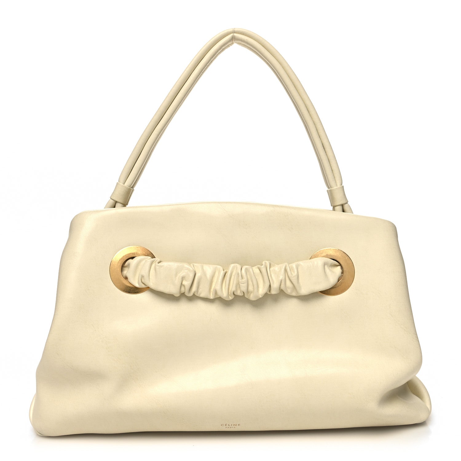 Celine Smooth Calfskin Eyelet Small Top Handle Bag White 1 of 11