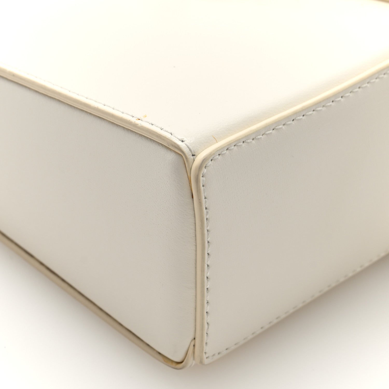 Givenchy Box Calfskin Mini Cut Out Shoulder Bag Ivory 9 of 10