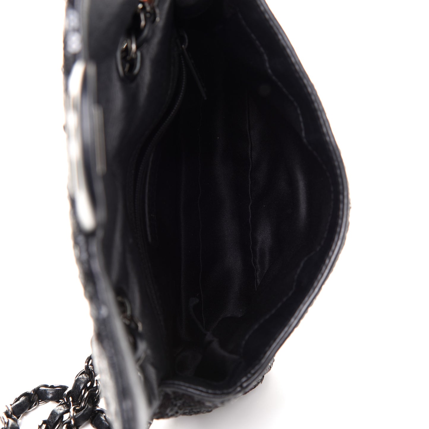 Sequin Lambskin Mini Moonlight on Water Flap Black
