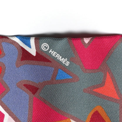 Hermes Silk Graff Graffiti Twilly Rouge Piment White Cobalt 3 of 4