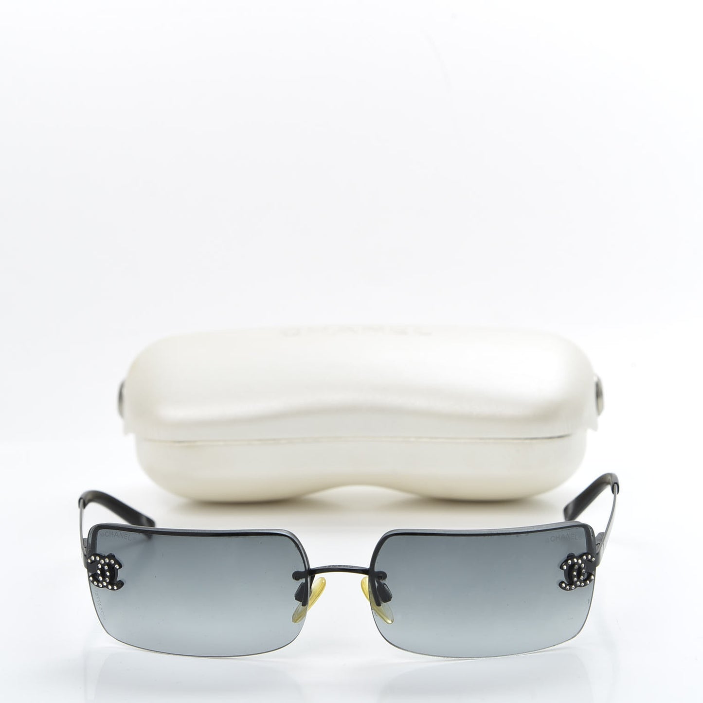 Crystal CC Logo Sunglasses 4104-B Black