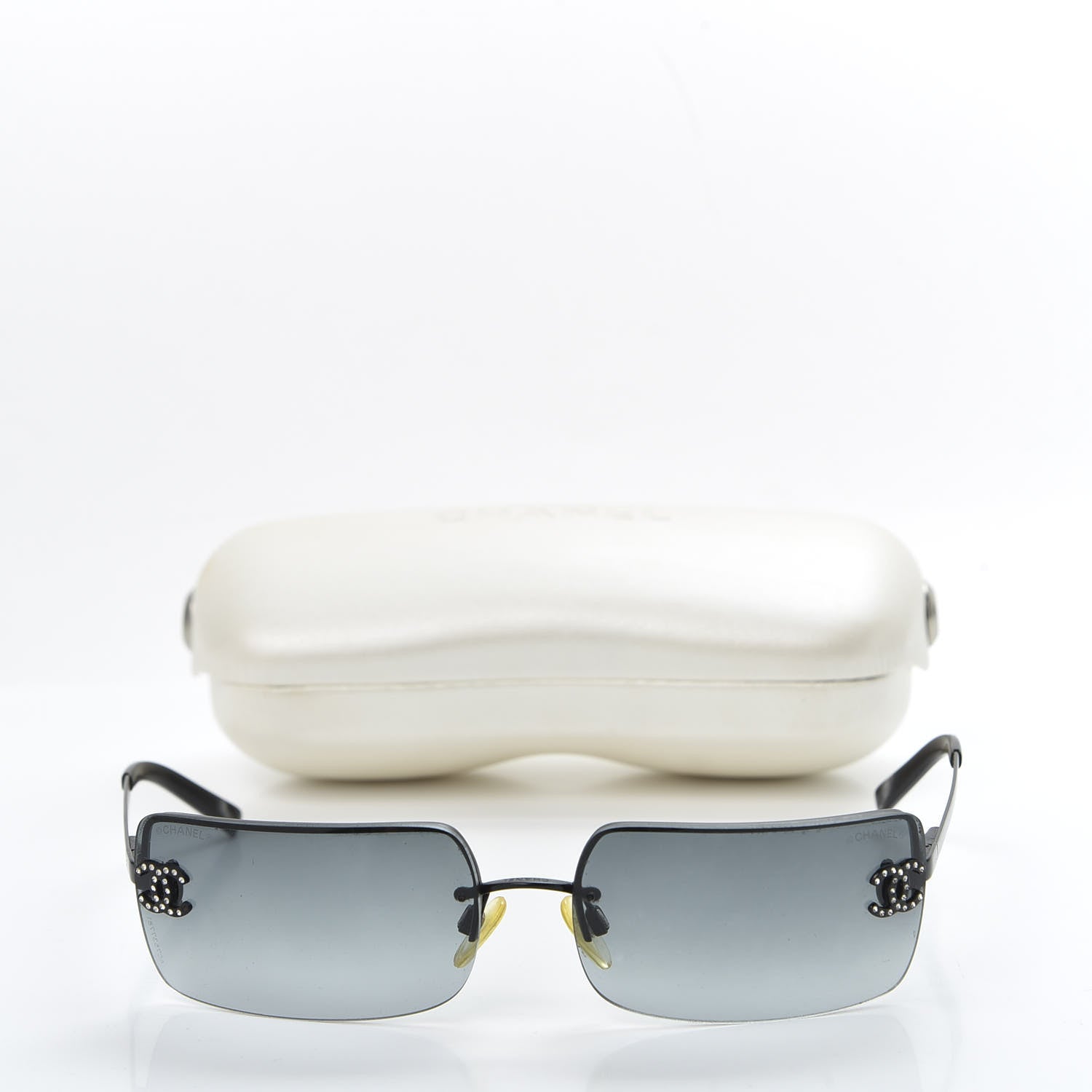 Chanel Crystal CC Logo Sunglasses 4104-B Black 9 of 9